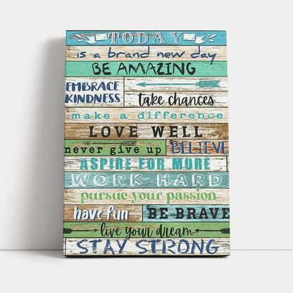 Stay Strong Positive Quotes Canvas Wall Decor - Encouragement Gifts For Women