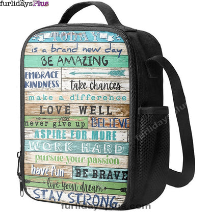 Stay Strong Positive Quotes Lunchbag Lunch Bag, Encouragement Gifts For Women