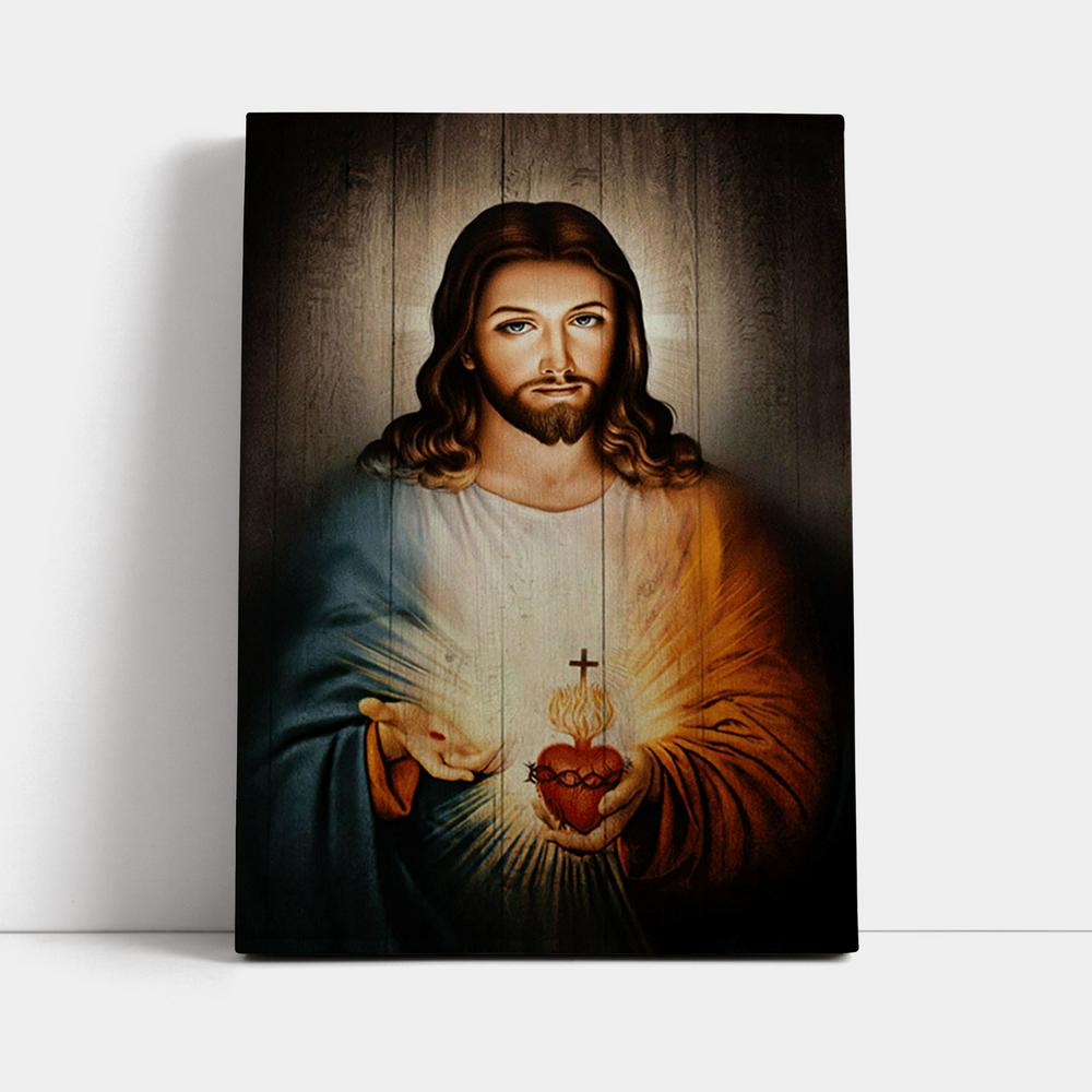 Stunning Heart Walking With Jesus Canvas Canvas Wall Art - Christian Canvas Prints - Bible Verse Canvas Art