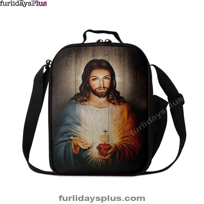Stunning Heart Walking With Jesus Lunchbag Lunchbag, Christian Lunchbag, Bible Verse Lunch Bag