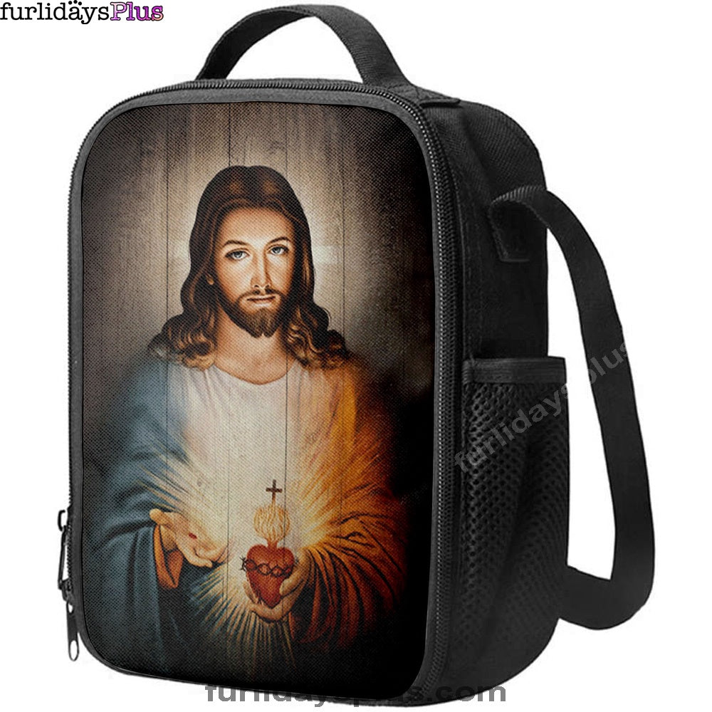 Stunning Heart Walking With Jesus Lunchbag Lunchbag, Christian Lunchbag, Bible Verse Lunch Bag
