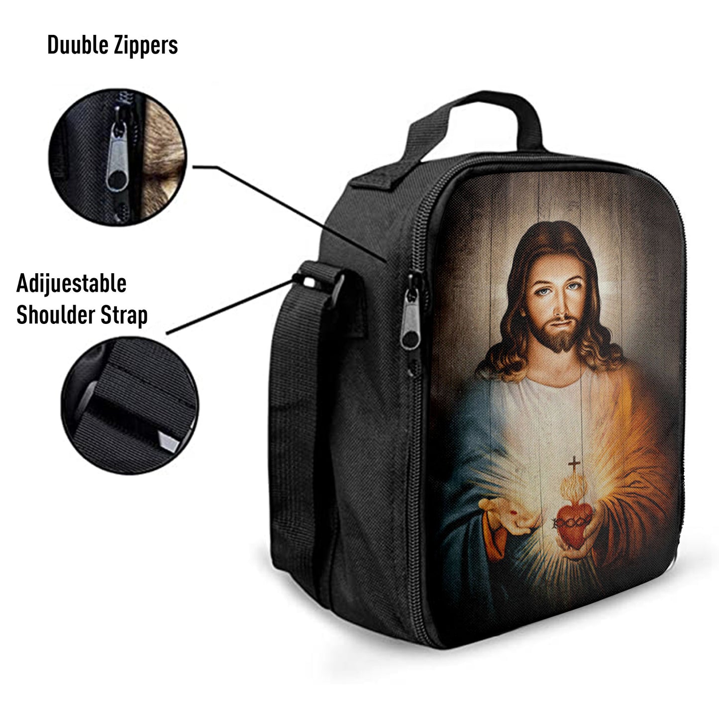 Stunning Heart Walking With Jesus Lunchbag Lunchbag, Christian Lunchbag, Bible Verse Lunch Bag