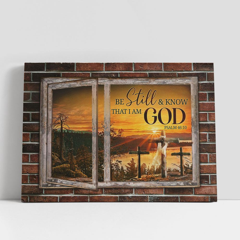 Sunset Be Still And Know That I Am God Canvas Art, Bible Verse Wall Art, Wall Decor Christian Gifts