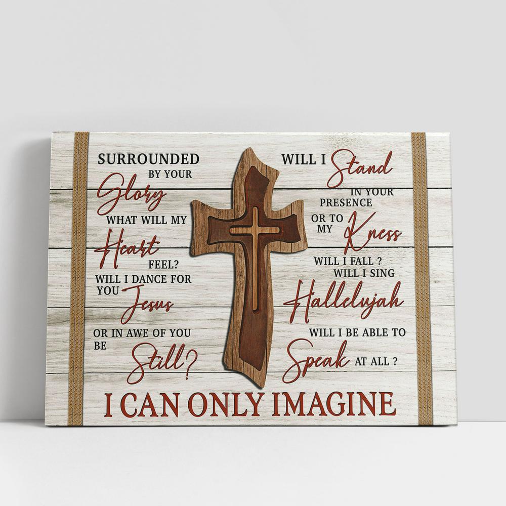 Surrounded By Your Glory, Wooden Cross Canvas Prints, Bible Verse Wall Art, Christian Gifts Home Decor