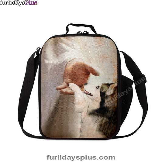 Take My Hand Jesus Siberian Husky Dog Lunch Bag, Inspirational Lunch Bag, Christian Lunch Bag