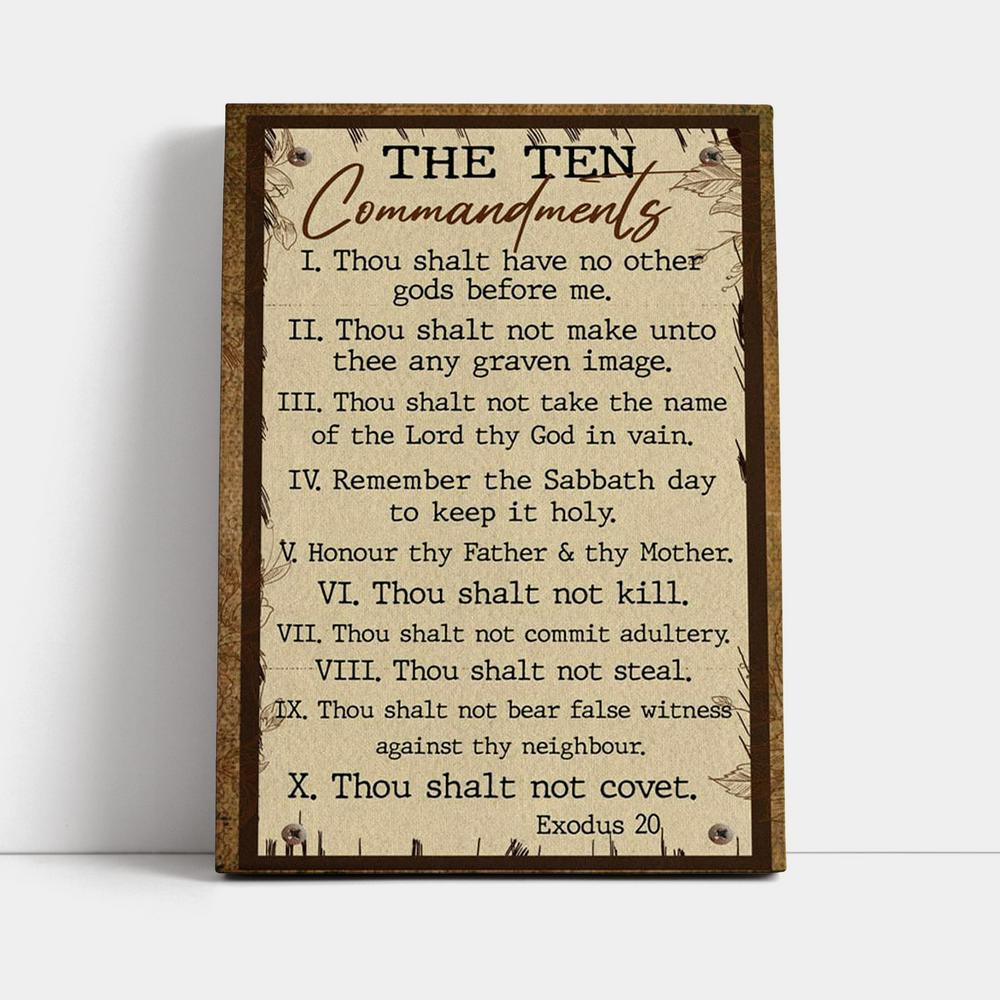 Ten Commandments Canvas Prints - Christian Wall Decor - Jesus Wall Art Home Decor