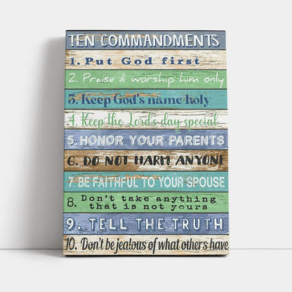 Ten Commandments Canvas Wall Decor 1 - Christian Canvas Wall Art Decor