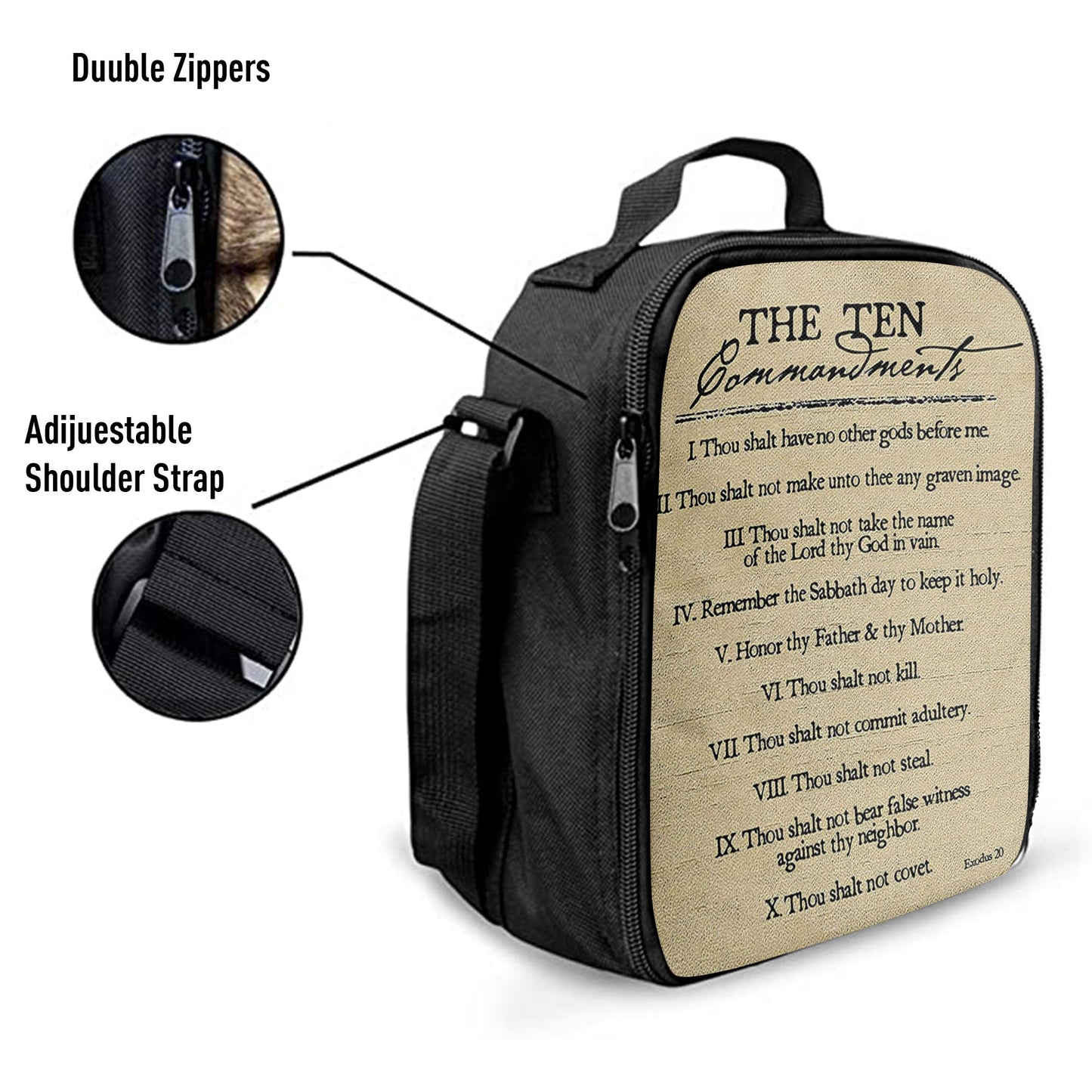 Ten Commandments Lunchbag, Christian Lunchbag Lunch Bag