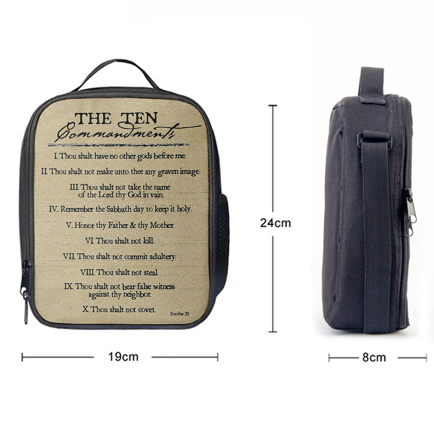 Ten Commandments Lunchbag, Christian Lunchbag Lunch Bag