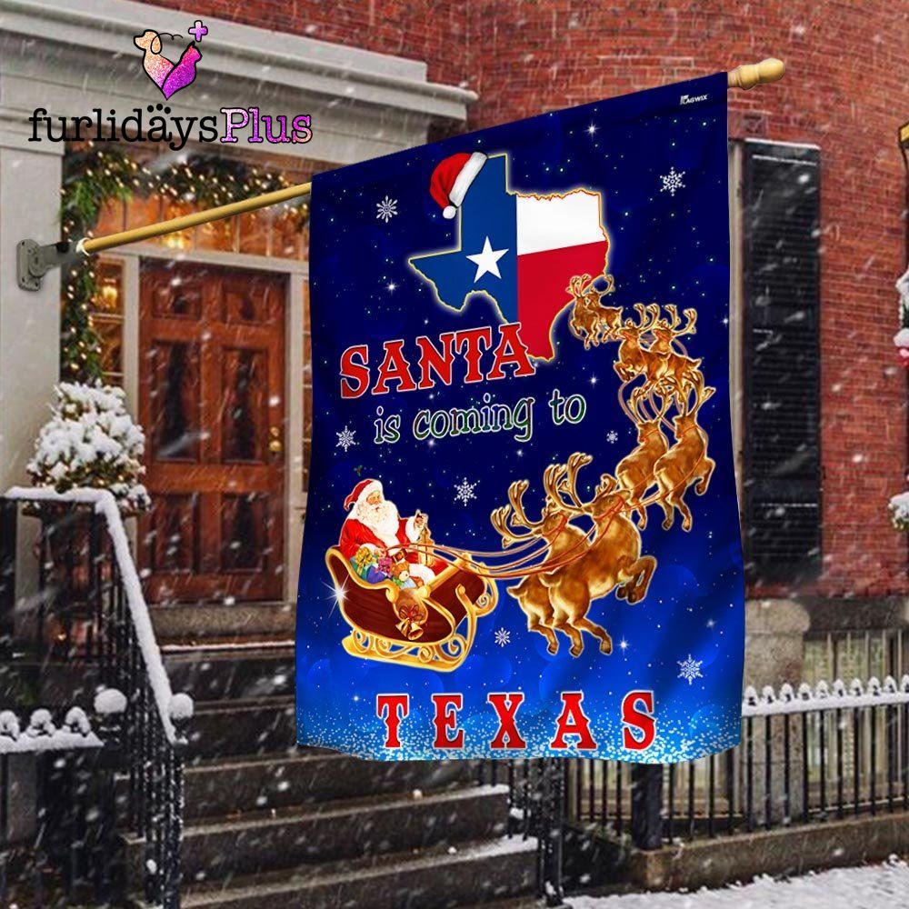 Texas Christmas Flag Santa Is Coming To Texas