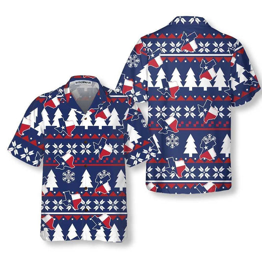 Texas Ugly Christmas Pattern Hawaiian Shirt, Xmas Hawaiian Shirts