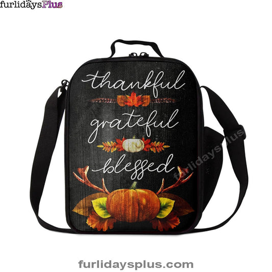 Thankful Grateful Blessed Christian Thanksgiving Lunchbag, Bible Verse Lunchbag, Scripture Lunch Bag