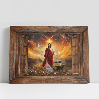 The Arms Of Jesus Path To Heaven Canvas Art, Bible Verse Wall Art, Wall Decor Christian Gifts