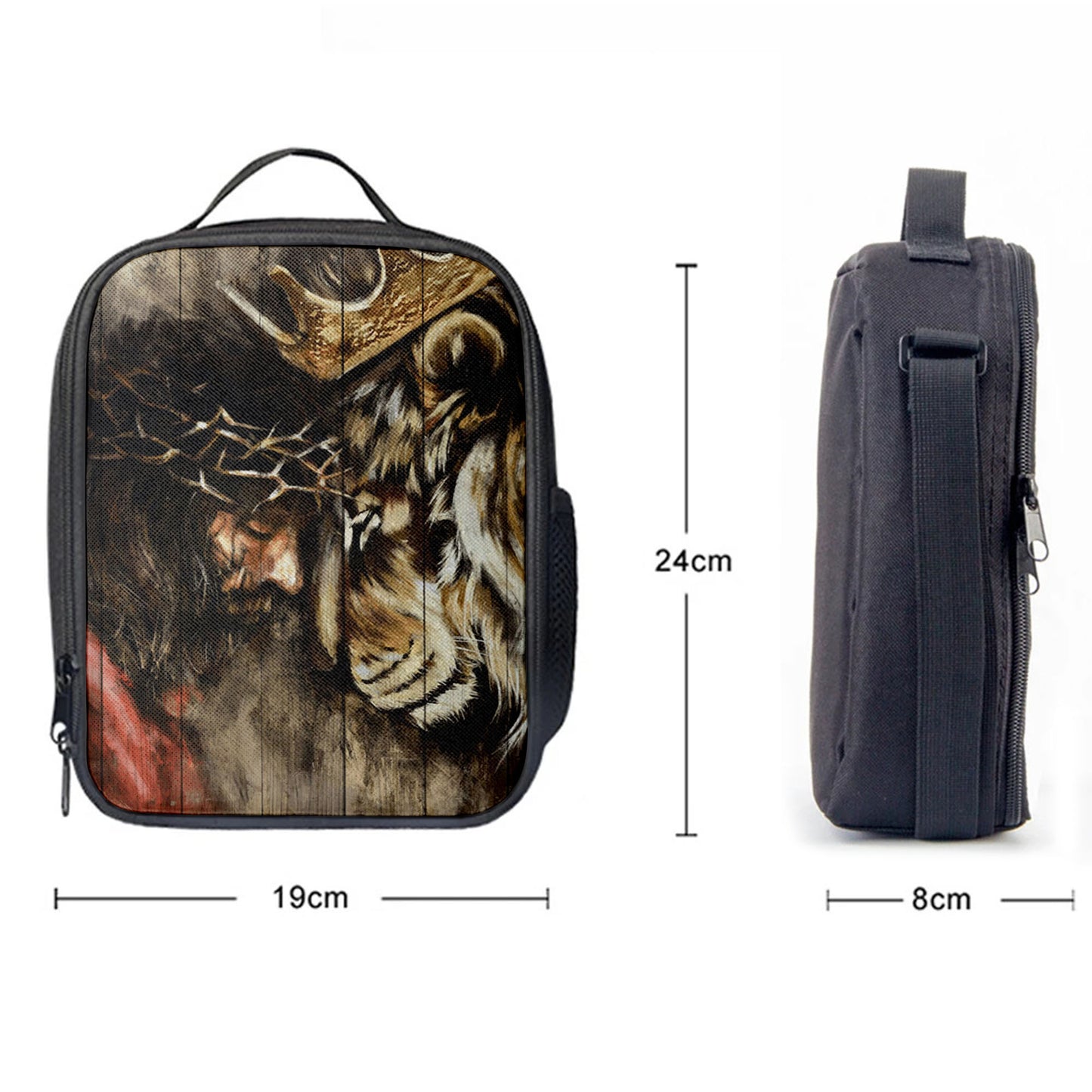 The Combination Of Jesus And Lion Lunchbag, Jesus Christ Lunch Bag, Christian Lunchbag