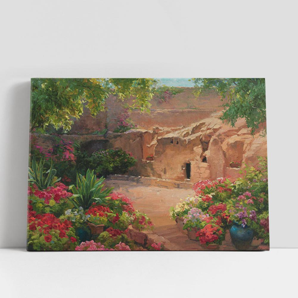 The Empty Tomb Canvas Art, Christian Gifts Wall Art Decor, Easter Wall Art