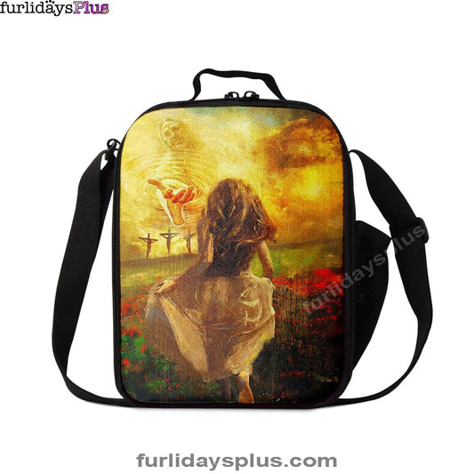 The Girl Running To God Lunchbag Lunch Bag, Christian Wall Lunchbag, Religious Lunchbag