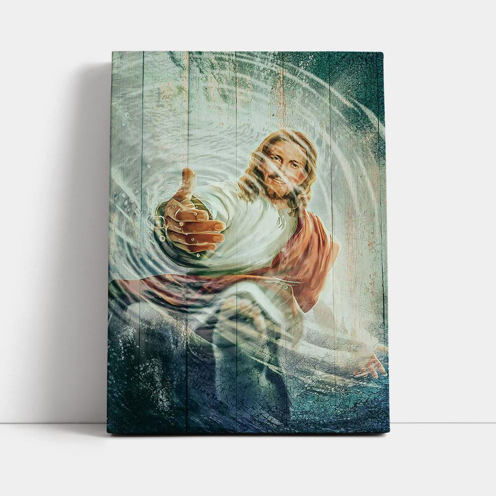 The Hand Of God Canvas - Take His Hand Through The Water Canvas Art - Christian Art - Bible Verse Wall Art - Religious Home Decor