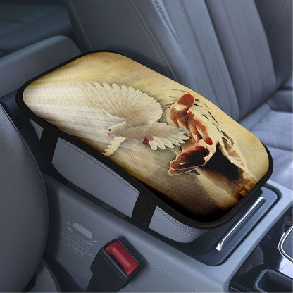 The Hand Of God Picture Jesus Hands Car Armrest Seat Cover, Bible Verse Car Center Console Cover, Scripture Car Accessory