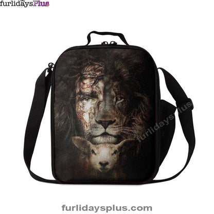 The King Lion And The Lamb Lunchbag, Lion Lunch Bag, Christian Inspirational Lunchbag