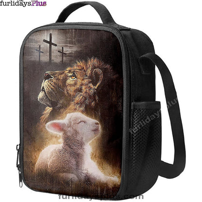 The King Lion Lamb Cross Lunchbag, Lion Lunch Bag, Christian Inspirational Lunchbag