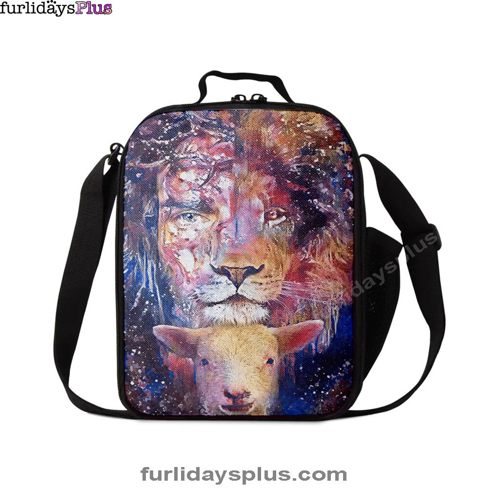 The Lamb With The Lion Lunchbag, Christian Lunchbag, Bible Verse Lunch Bag