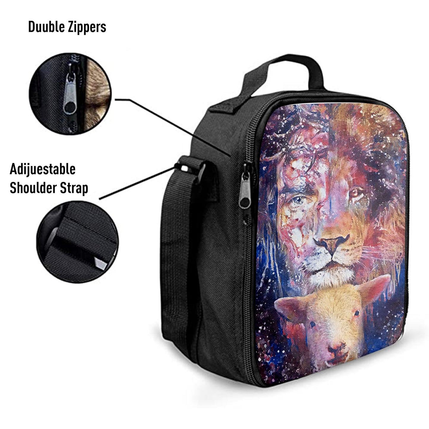 The Lamb With The Lion Lunchbag, Christian Lunchbag, Bible Verse Lunch Bag