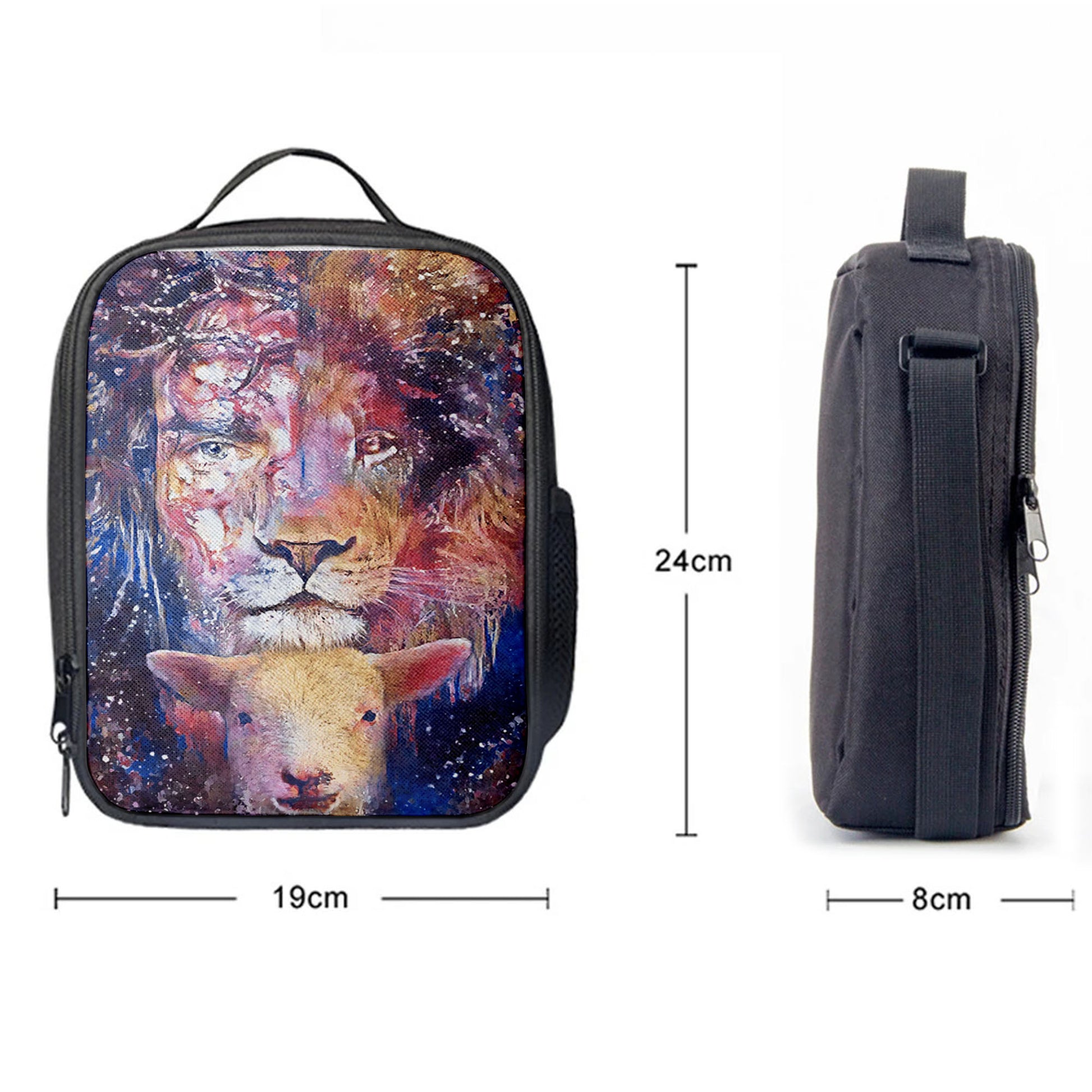 The Lamb With The Lion Lunchbag, Christian Lunchbag, Bible Verse Lunch Bag