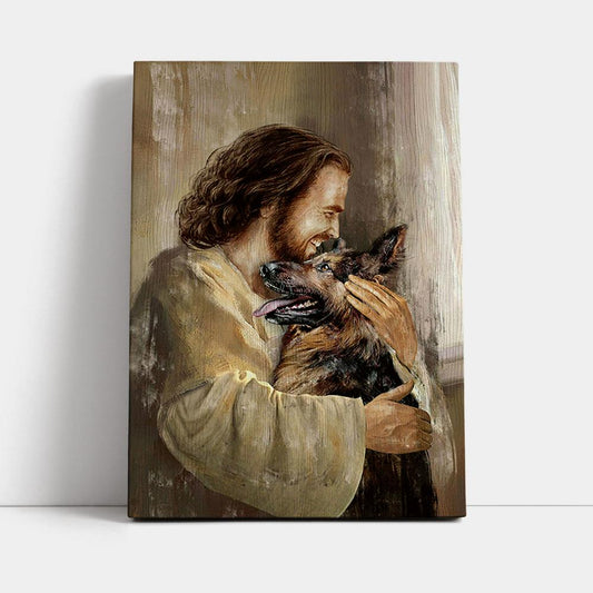 The Life Of Jesus German Shepherd Dog Dog Lover Canvas Wall Art - Bible Verse Canvas Art - Inspirational Art - Christian Home Decor