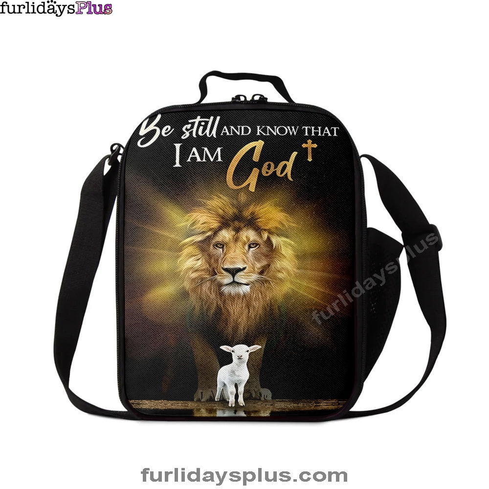 The Lion And Lamb Be Still And Know That I Am God Lunchbag, Lion Lunch Bag