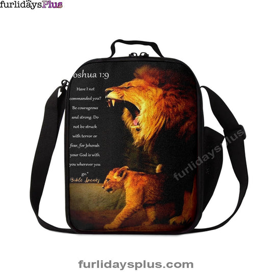The Lion Joshua 1 9 Lunchbag, Lion Lunch Bag, Christian Inspirational Lunchbag
