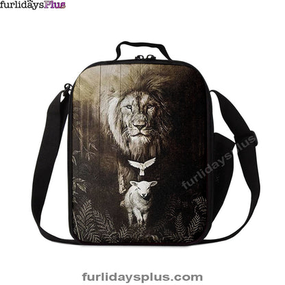 The Lion Lamb Dove Lunchbag, Lion Lunch Bag, Christian Inspirational Lunchbag