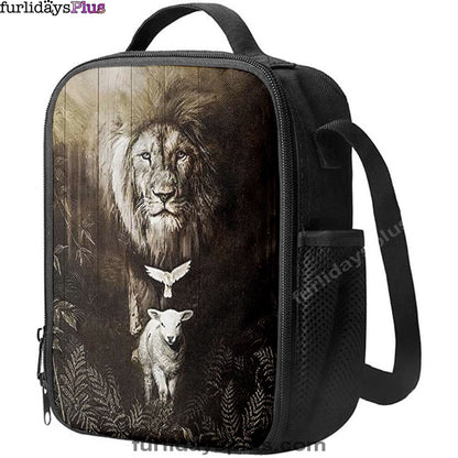 The Lion Lamb Dove Lunchbag, Lion Lunch Bag, Christian Inspirational Lunchbag