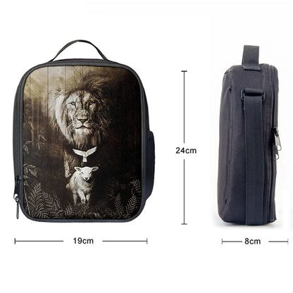The Lion Lamb Dove Lunchbag, Lion Lunch Bag, Christian Inspirational Lunchbag