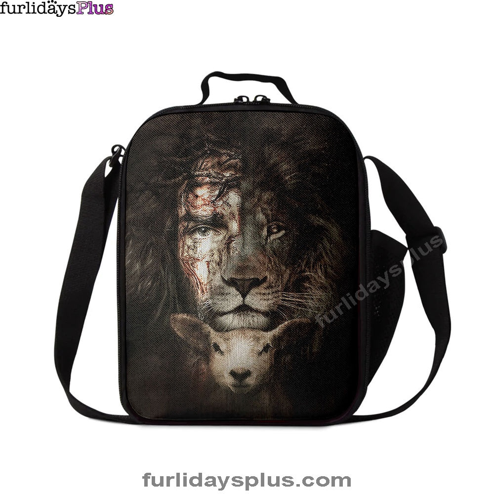 The Lion Of Judah And Lamb Lunchbag, Christian Lunch Bag