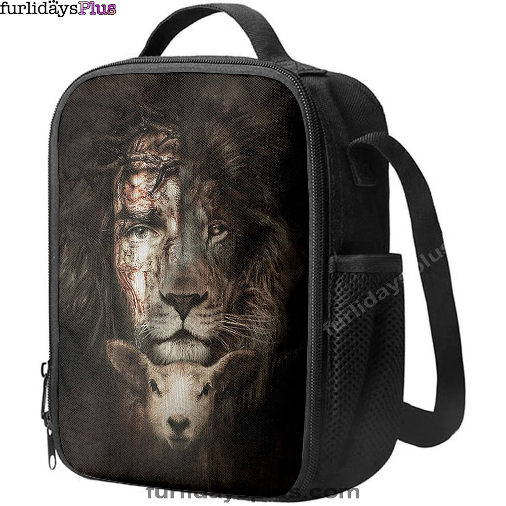 The Lion Of Judah And Lamb Lunchbag, Christian Lunch Bag