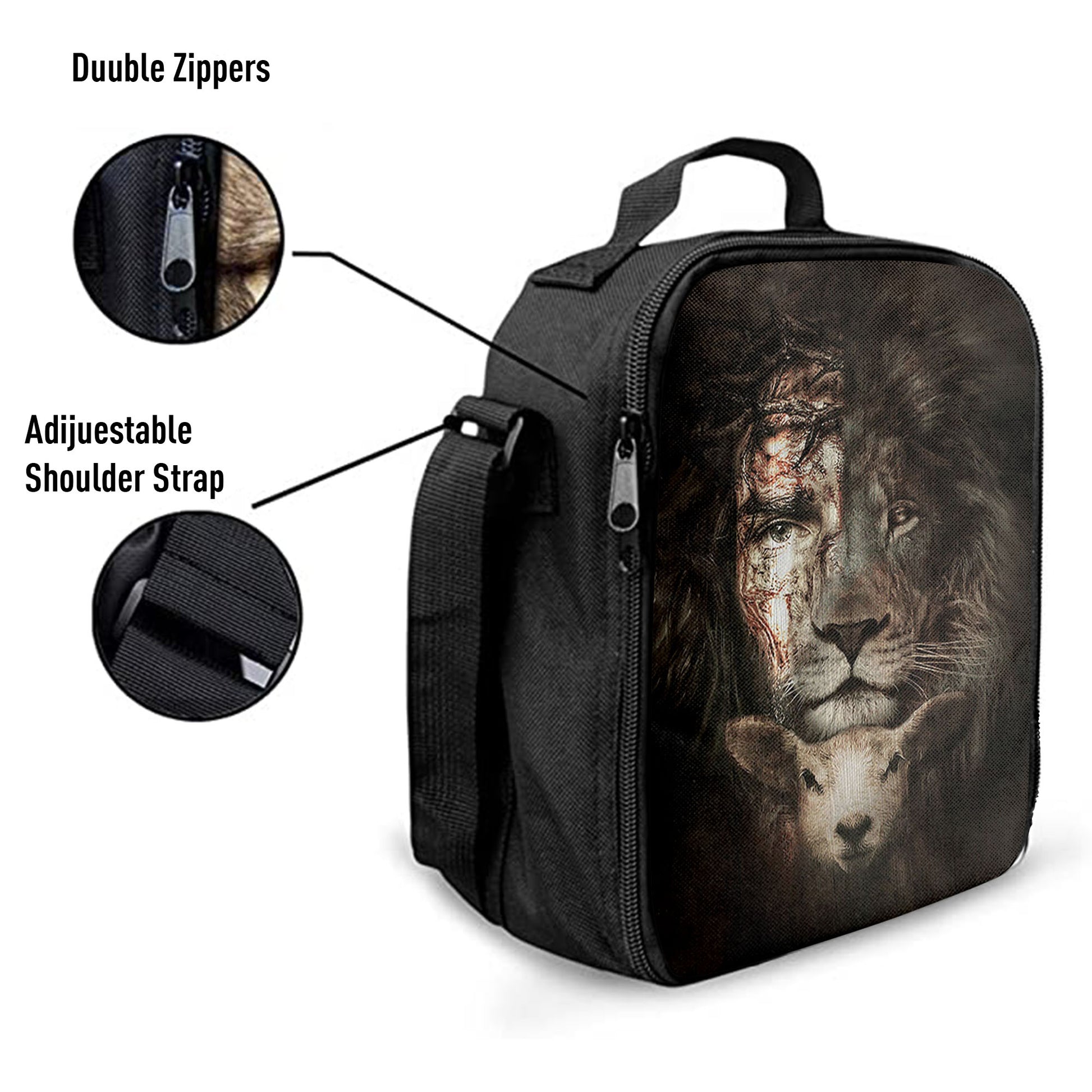The Lion Of Judah And Lamb Lunchbag, Christian Lunch Bag