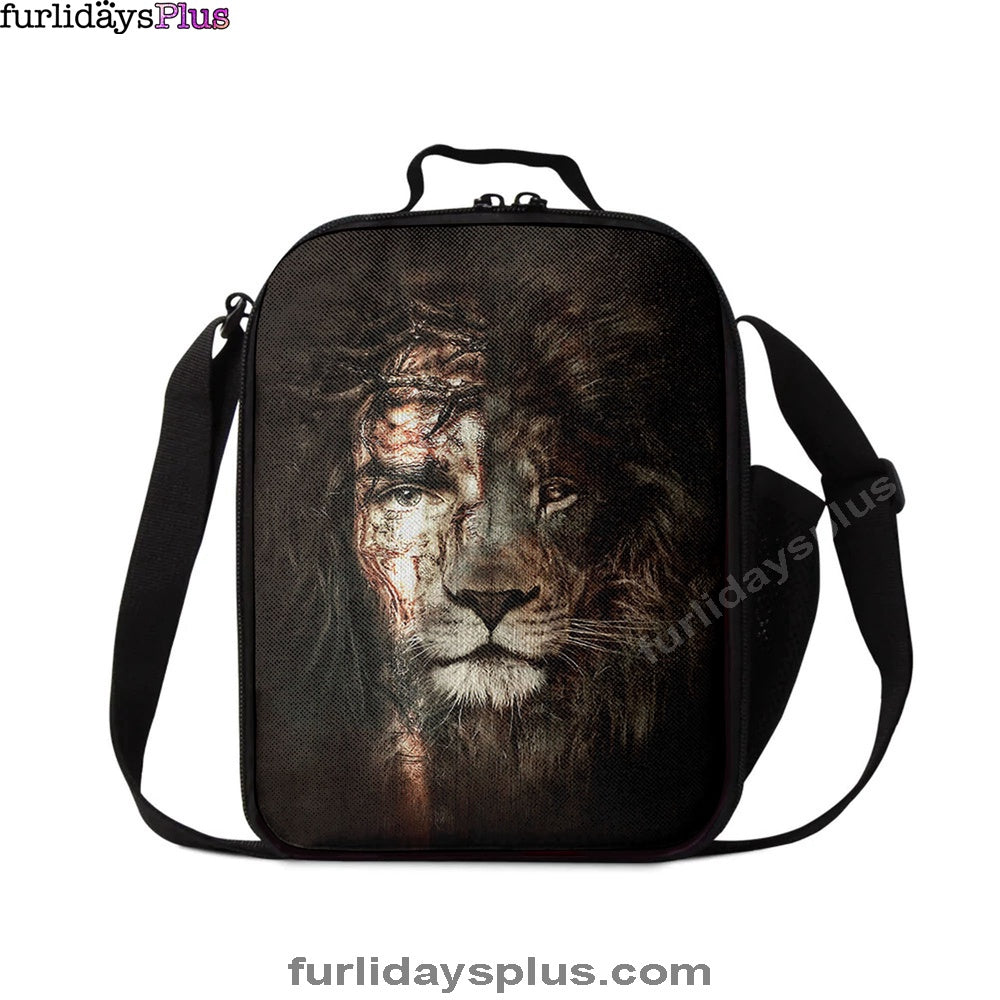 The Lion Of Judah The Perfect Combination Lunchbag Lunch Bag, Bible Verse Lunch Bag, Inspirational Art, Christian Lunchbag