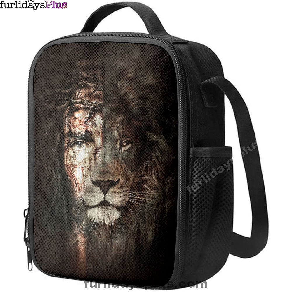 The Lion Of Judah The Perfect Combination Lunchbag Lunch Bag, Bible Verse Lunch Bag, Inspirational Art, Christian Lunchbag