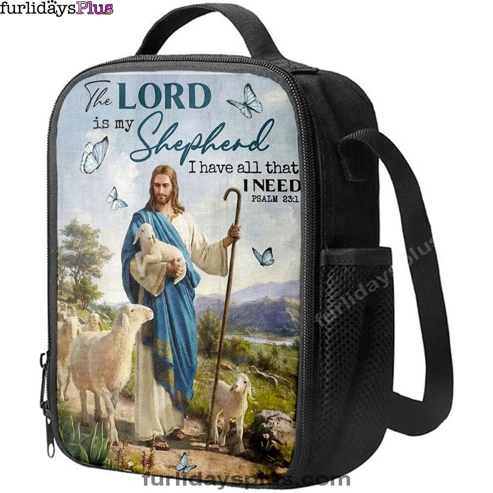 The Lord Is My Shepherd I Have All That I Need Walking With Lambs Jesus Lunchbag, Jesus Christ Lunch Bag, Christian Lunchbag