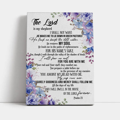 The Lord Is My Shepherd Psalm 23 Canvas Prints - Bible Verse Wall Decor - Jesus Wall Art Home Decor