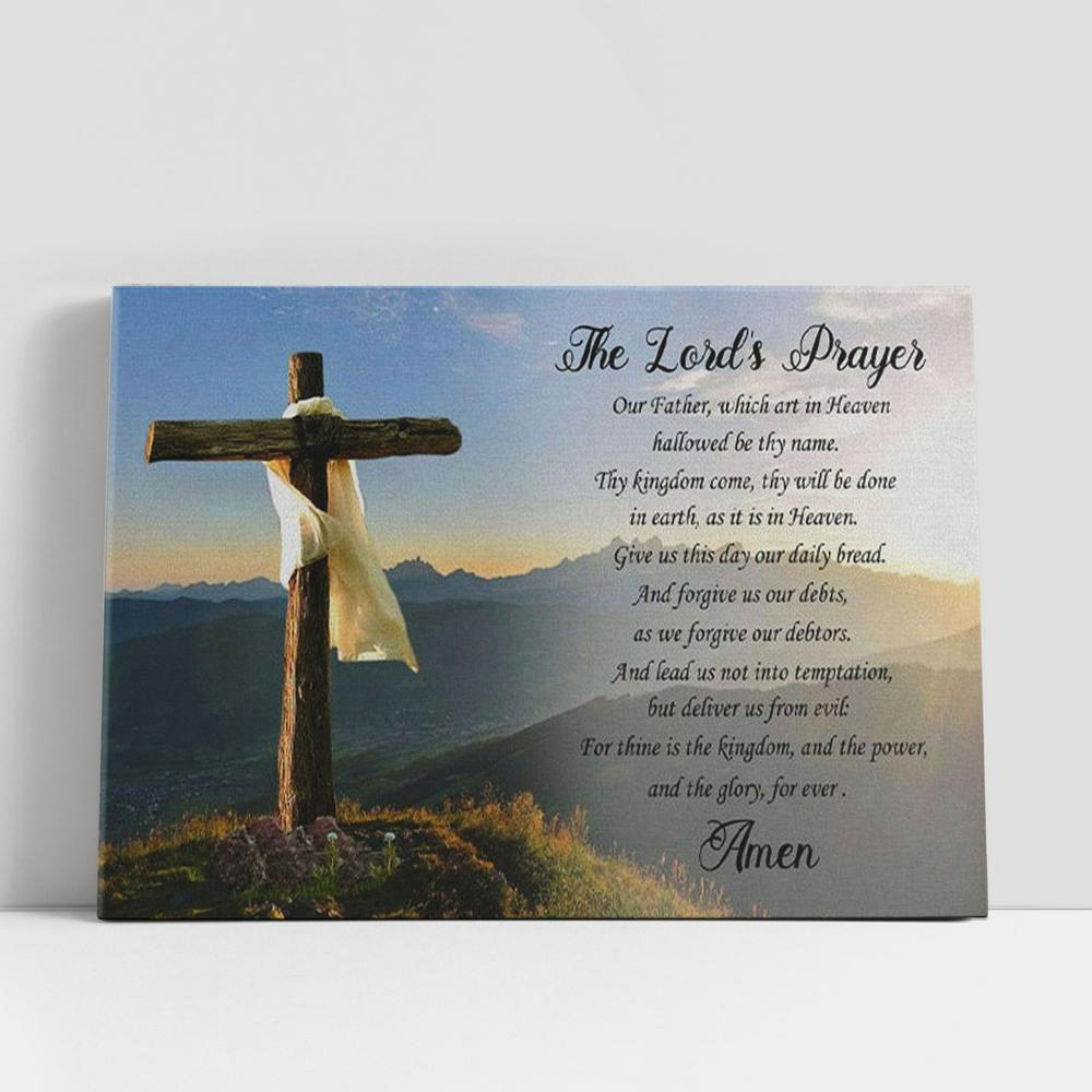 The Lord's Prayer Canvas Print, Christian Gifts Canvas Wall Art, Christian Gifts Wall Decor