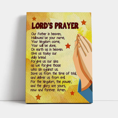 The Lord's Prayer Kid's Jesus Wall Art Home Decor Print - Christian Canvas Wall Art Decor