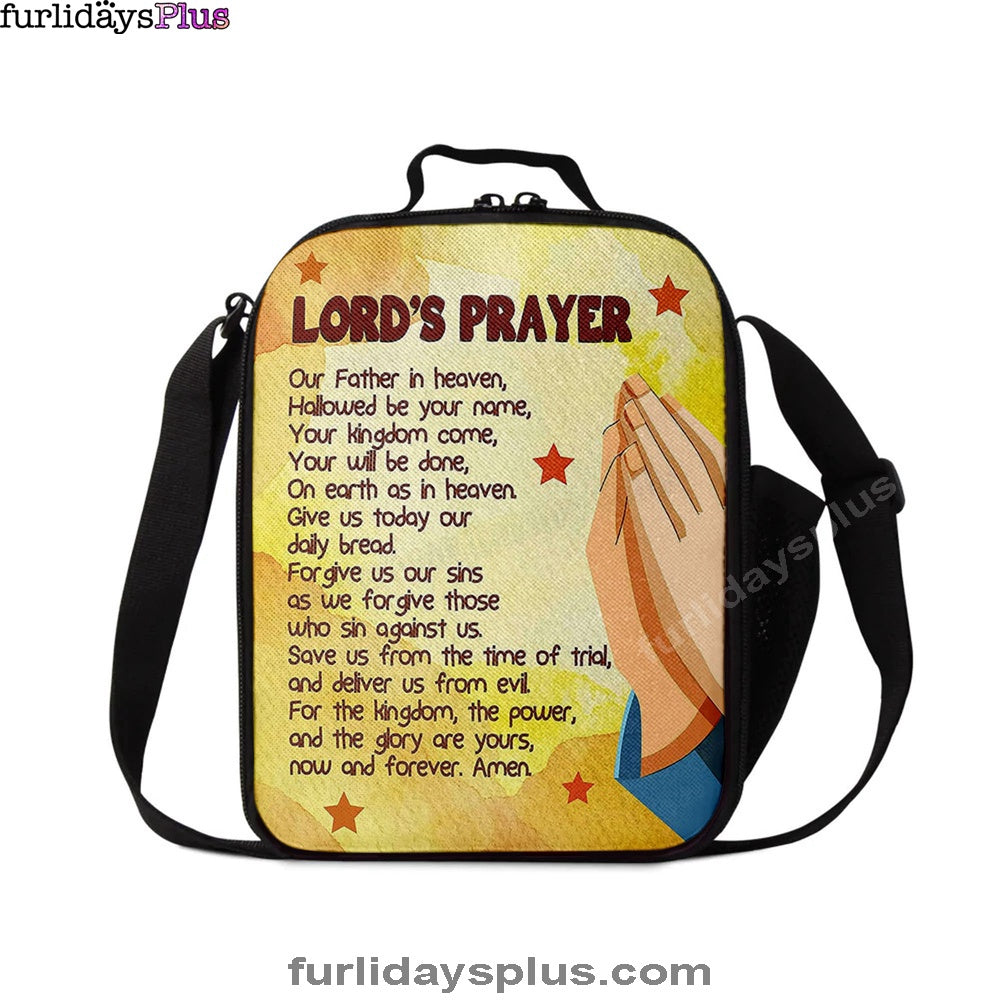 The Lord's Prayer Kid's Scripture Lunch Bag Print, Christian Lunchbag Lunch Bag
