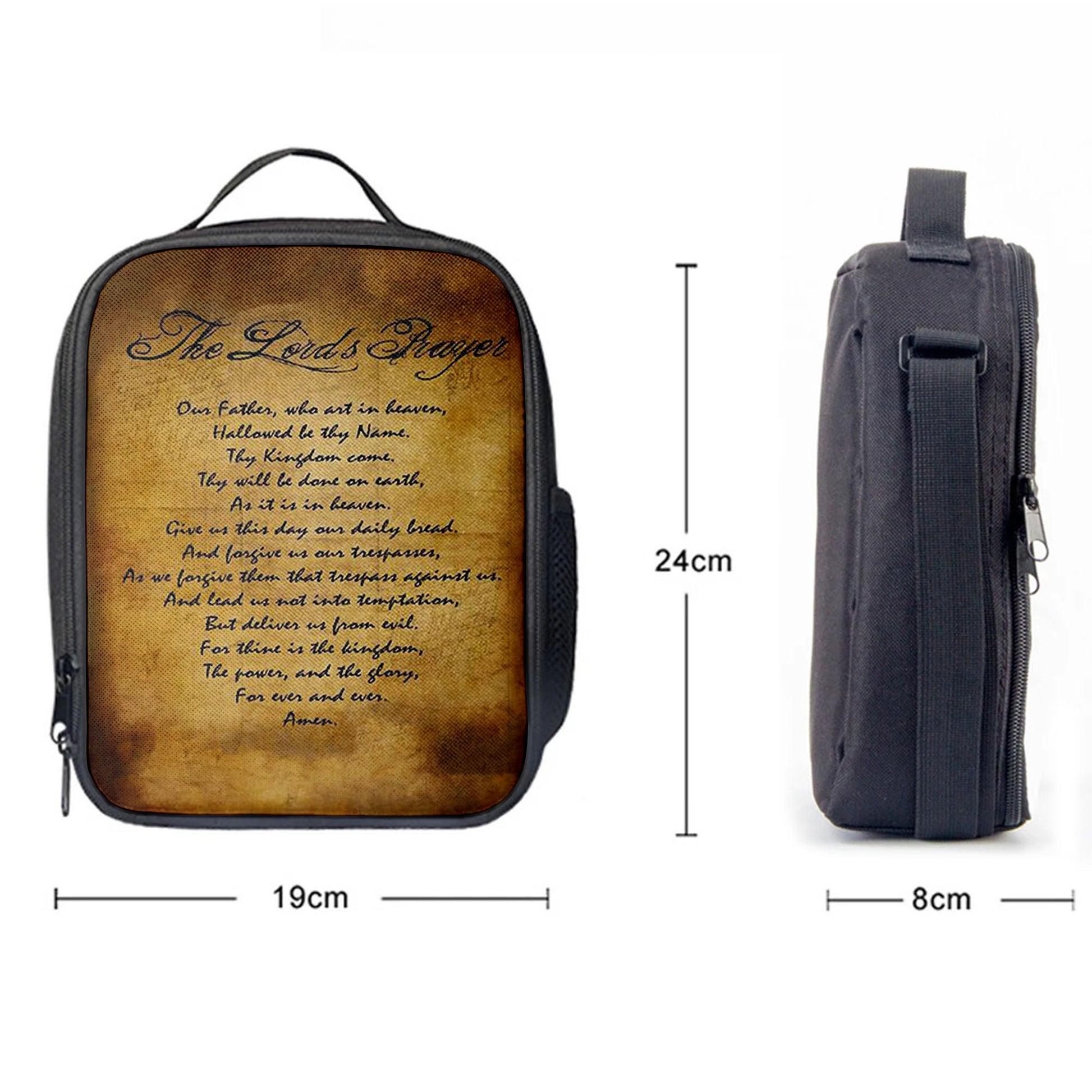 The Lord's Prayer Matthew 6 9 13 Brown Lunch Bag, Christian Lunchbag Lunch Bag