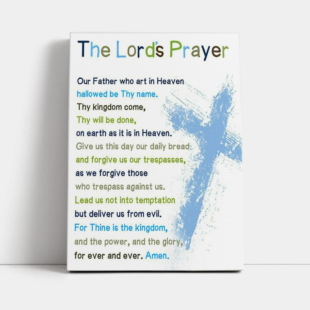 The Lords Prayer Bible Verse Wall Art - Christian Daughter Gifts - Christian Canvas Wall Art Decor