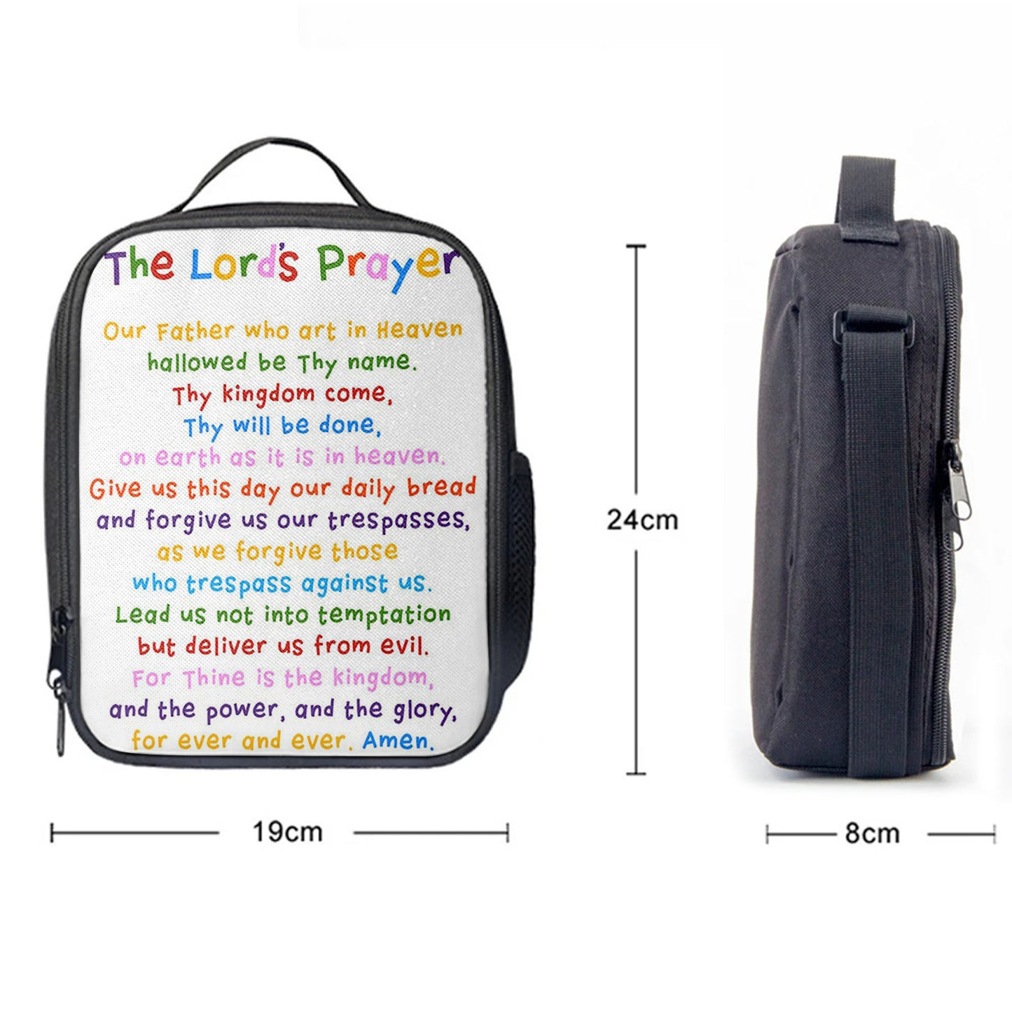 The Lords Prayer Lunchbag Lunch Bag, Christian Lunchbag Lunch Bag