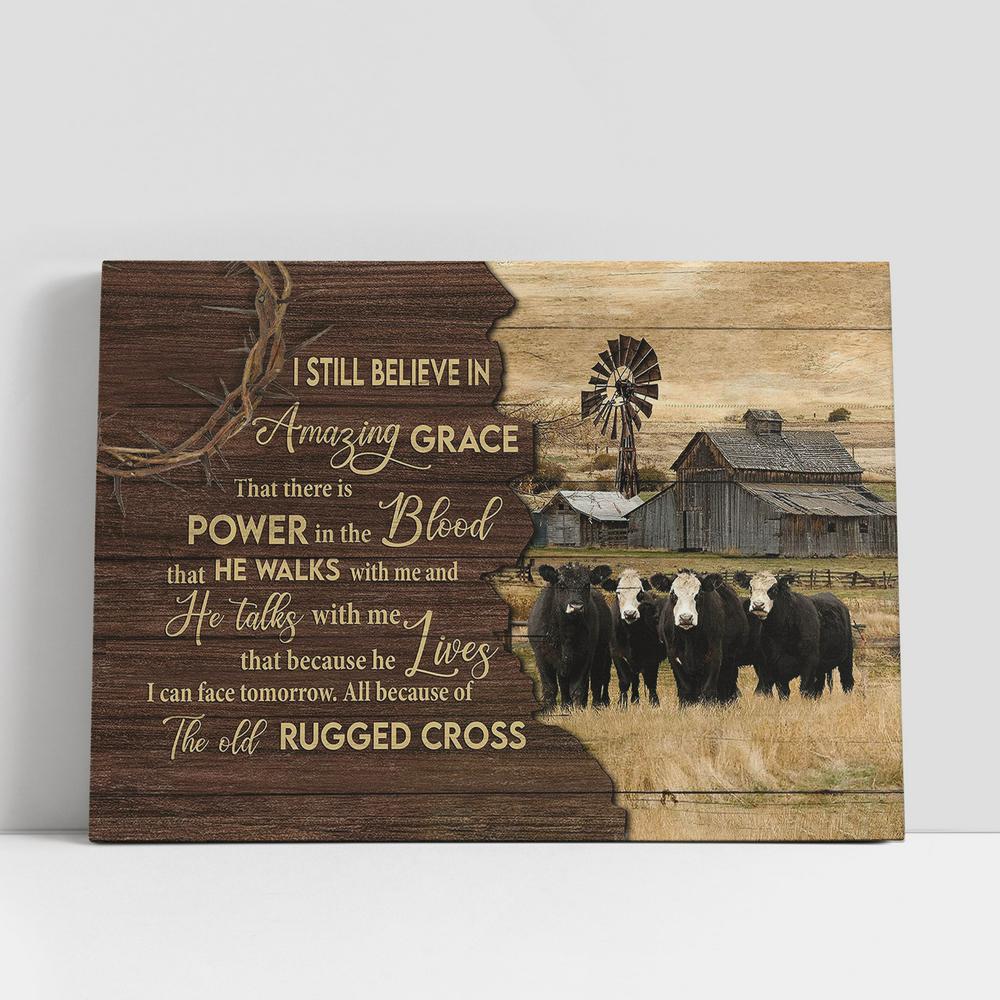 The Old Rugged Cross Aberdeen Angus Canvas Wall Art, Bible Verse Canvas, Religious Prints