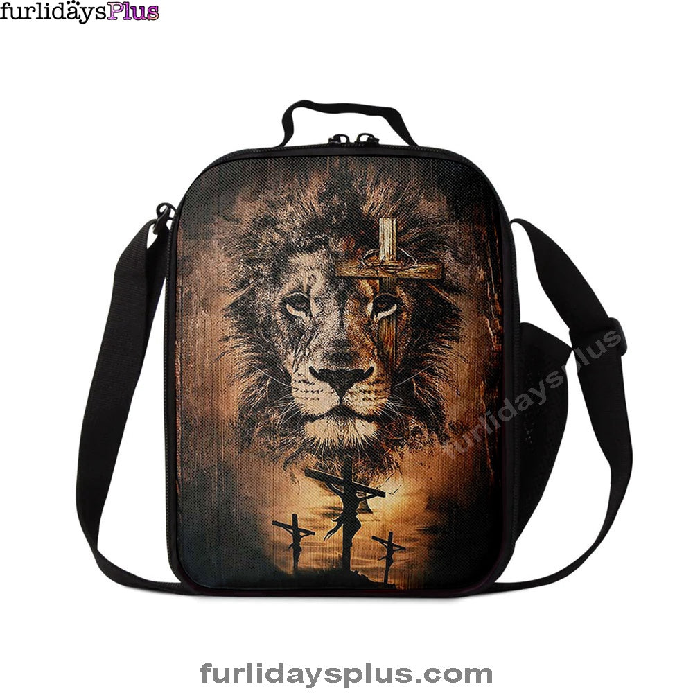 The Rugged Cross And Amazing Lion Lunchbag, Christian Lunch Bag