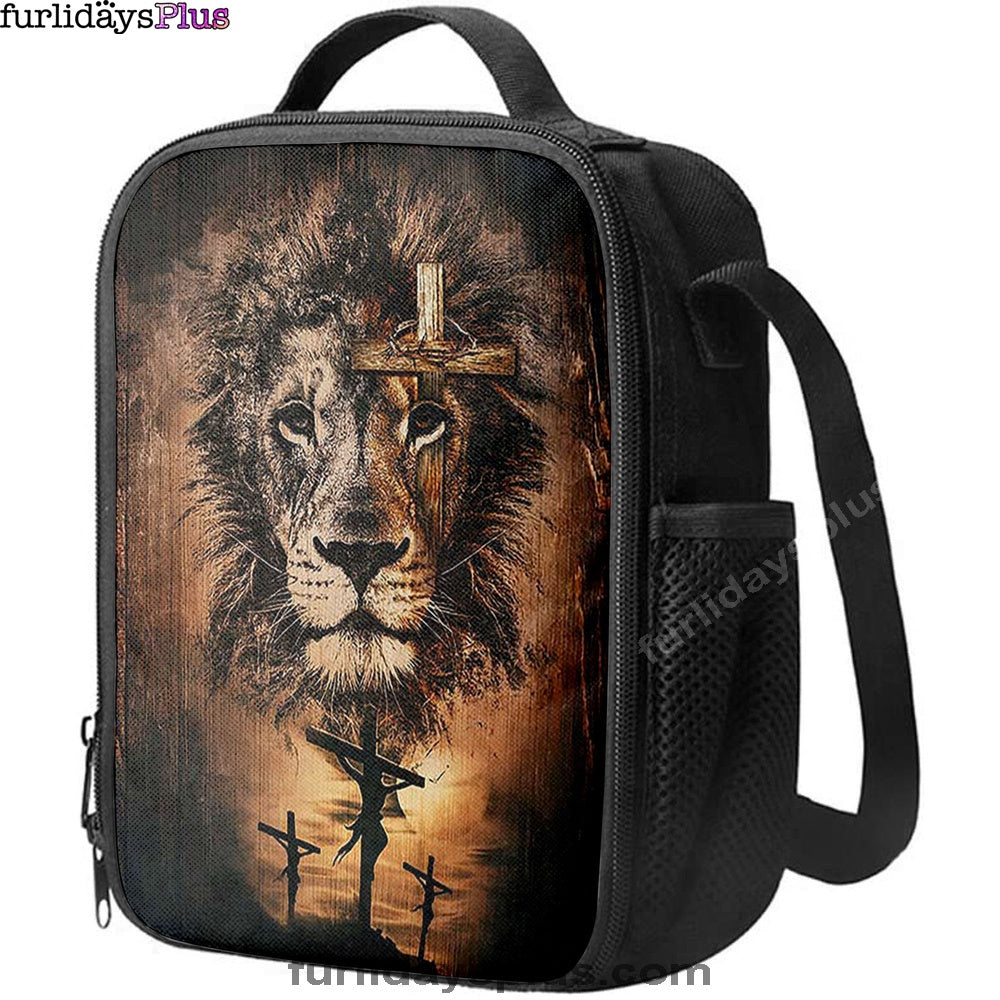 The Rugged Cross And Amazing Lion Lunchbag, Christian Lunch Bag