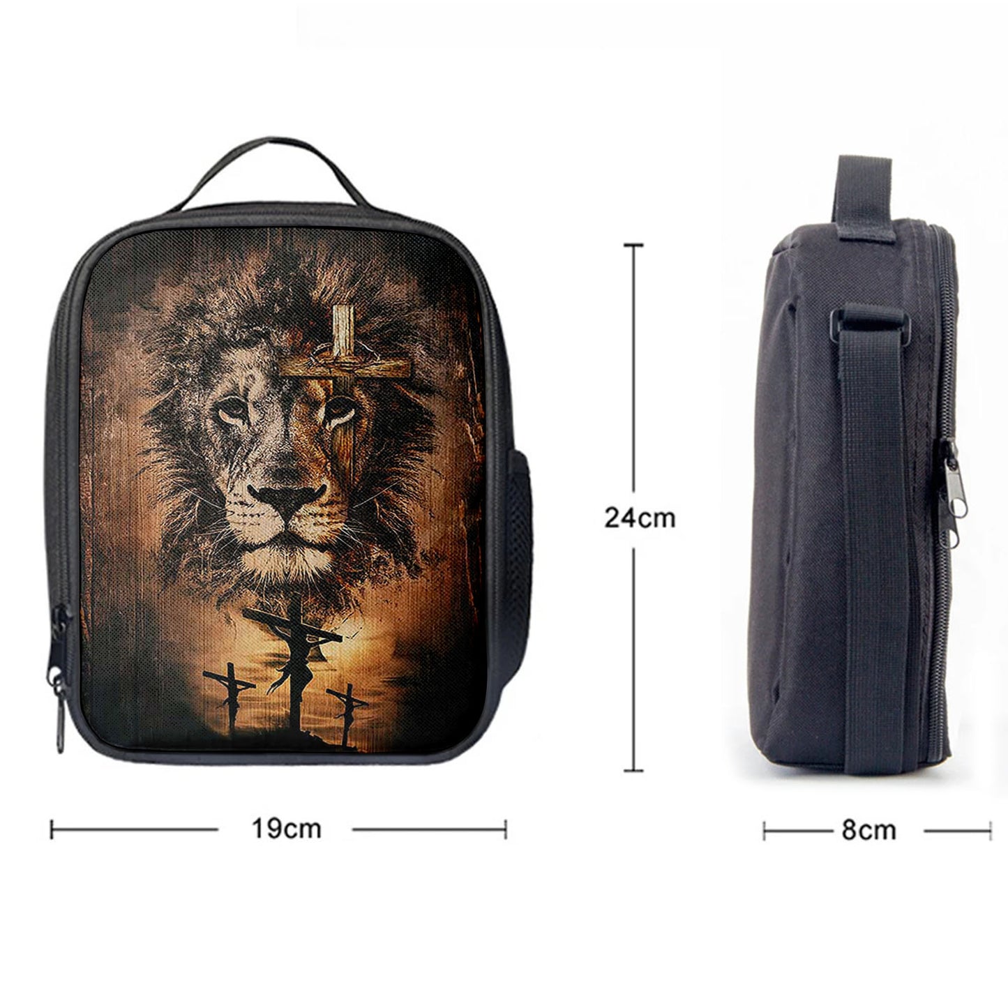 The Rugged Cross And Amazing Lion Lunchbag, Christian Lunch Bag